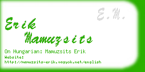 erik mamuzsits business card